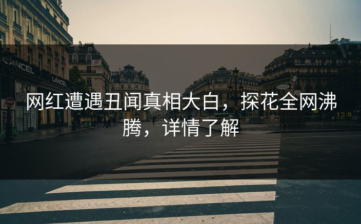 网红遭遇丑闻真相大白，探花全网沸腾，详情了解