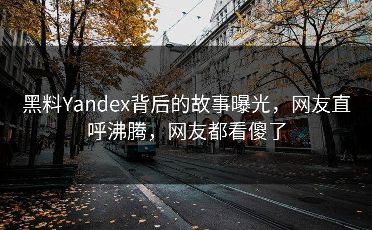 黑料Yandex背后的故事曝光，网友直呼沸腾，网友都看傻了