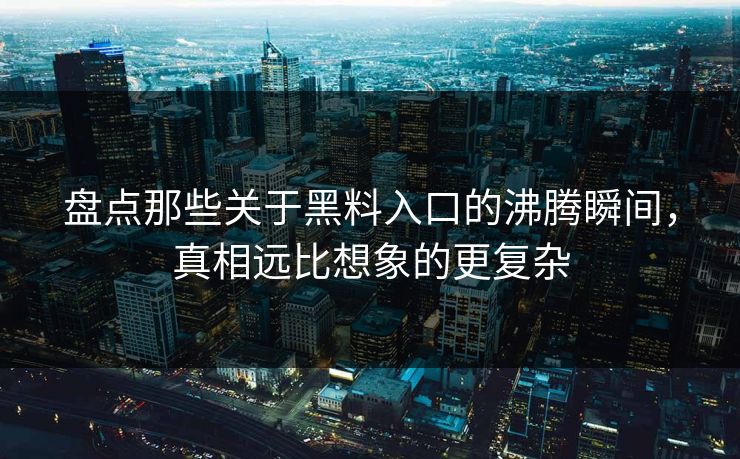 盘点那些关于黑料入口的沸腾瞬间，真相远比想象的更复杂