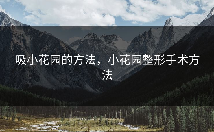 吸小花园的方法，小花园整形手术方法