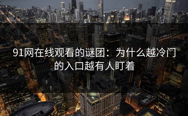 91网在线观看的谜团：为什么越冷门的入口越有人盯着